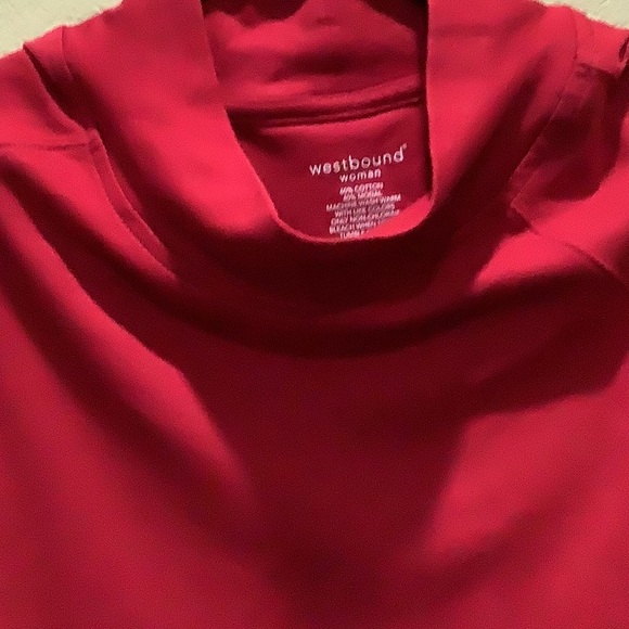 Westbound red mock neck Cotton modal jersey top pullover 3X Plus Size - Picture 5 of 5